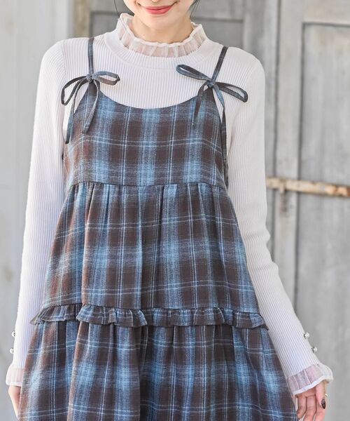 rps(アールピーエス)の「起毛チェックティアードキャミチュニック(チュニック・レディース・ブルー/ネイビー/ブラック・フリー)」の14枚目の写真