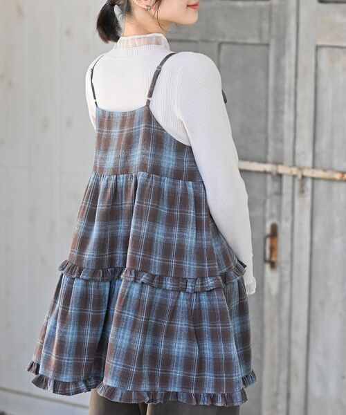 rps(アールピーエス)の「起毛チェックティアードキャミチュニック(チュニック・レディース・ブルー/ネイビー/ブラック・フリー)」の16枚目の写真