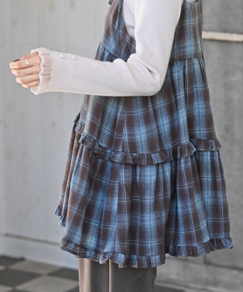 rps(アールピーエス)の「起毛チェックティアードキャミチュニック(チュニック・レディース・ブルー/ネイビー/ブラック・フリー)」の17枚目の写真