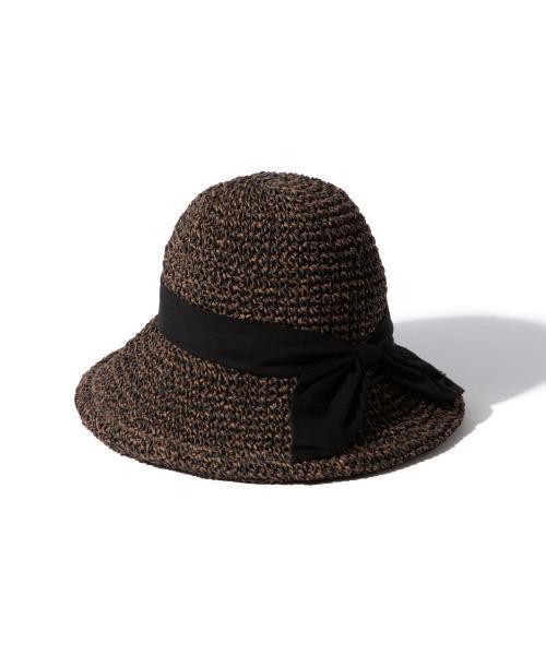 Ray BEAMS（レイビームス）の「Ray BEAMS / ペーパー 細編み ハット（ハット・レディース・ホワイト/ナチュラル/ブラウン/ネイビー・ONE SIZE）」の7枚目の写真