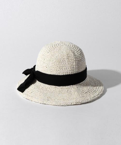 Ray BEAMS（レイビームス）の「Ray BEAMS / ペーパー 細編み ハット（ハット・レディース・ホワイト/ナチュラル/ブラウン/ネイビー・ONE SIZE）」の8枚目の写真