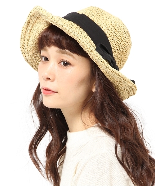 Ray BEAMS（レイビームス）の「Ray BEAMS / ペーパー 細編み ハット（ハット・レディース・ホワイト/ナチュラル/ブラウン/ネイビー・ONE SIZE）」の11枚目の写真