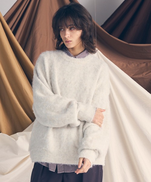 UNISEX》Prime-Over Crew Neck Shaggy Knit Pullover/プライムオーバー
