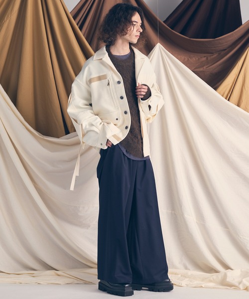 MAISON SPECIAL(メゾンスペシャル)の「《UNISEX》Prime-Over Crew Neck Shaggy Knit Pullover/プライムオーバークルーネックシャギーニットプルオーバー【MAISON SPECIAL/メゾンスペシャル】(ニット/セーター・メンズ・ホワイト/ブラウン/レッド/ターコイズブルー/ブラック・0/1/2)」の7枚目の写真