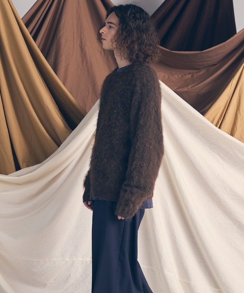 MAISON SPECIAL(メゾンスペシャル)の「《UNISEX》Prime-Over Crew Neck Shaggy Knit Pullover/プライムオーバークルーネックシャギーニットプルオーバー【MAISON SPECIAL/メゾンスペシャル】(ニット/セーター・メンズ・ホワイト/ブラウン/レッド/ターコイズブルー/ブラック・0/1/2)」の16枚目の写真