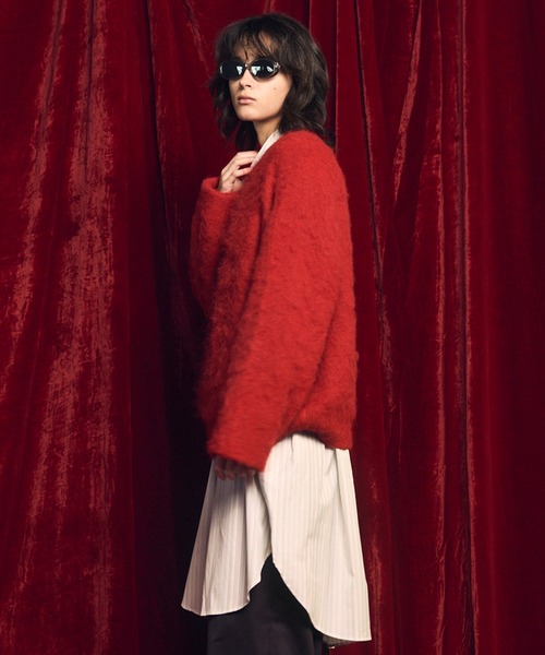 UNISEX》Prime-Over Crew Neck Shaggy Knit Pullover/プライムオーバー