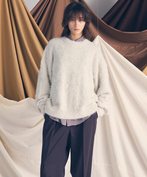 UNISEX》Prime-Over Crew Neck Shaggy Knit Pullover/プライムオーバー