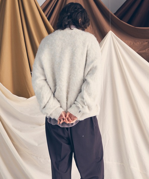 MAISON SPECIAL(メゾンスペシャル)の「《UNISEX》Prime-Over Crew Neck Shaggy Knit Pullover/プライムオーバークルーネックシャギーニットプルオーバー【MAISON SPECIAL/メゾンスペシャル】(ニット/セーター・メンズ・ホワイト/ブラウン/レッド/ターコイズブルー/ブラック・0/1/2)」の20枚目の写真