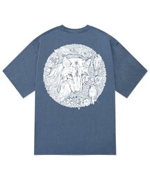 KAN6312（カン6312）の「KTPN0140 ホワイトウルフ ピグメント 半袖Tシャツ - ブルー（Tシャツ/カットソー）」