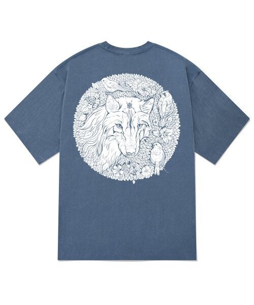 KAN6312(カン6312)の「KTPN0140 ホワイトウルフ ピグメント 半袖Tシャツ - ブルー(Tシャツ/カットソー・メンズ・その他・MEDIUM/LARGE/X-LARGE)」の1枚目の写真