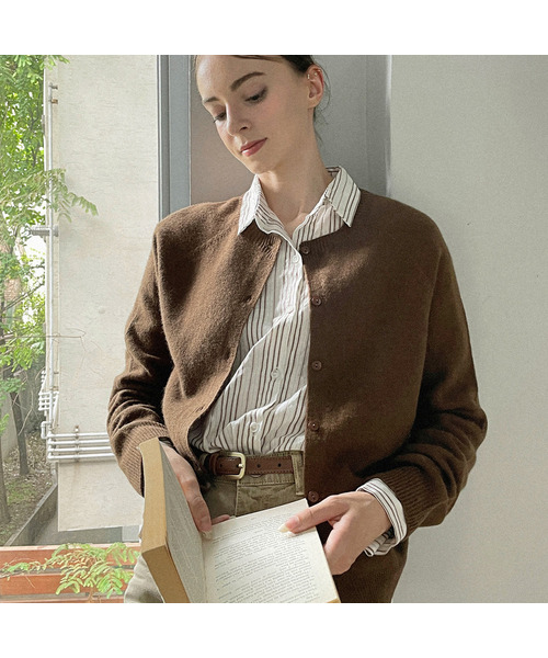 SLOWLOLLI(スローローリ)の「Pure soft wool cardigan(カーディガン/ボレロ・レディース・アイボリー/グレー/ブラウン/オレンジ・FREE)」の3枚目の写真