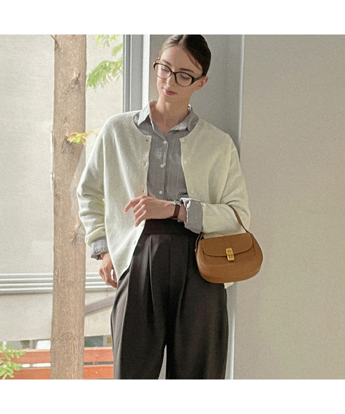 SLOWLOLLI(スローローリ)の「Pure soft wool cardigan(カーディガン/ボレロ・レディース・アイボリー/グレー/ブラウン/オレンジ・FREE)」の2枚目の写真