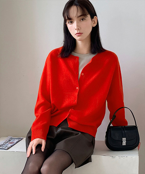 SLOWLOLLI(スローローリ)の「Pure soft wool cardigan(カーディガン/ボレロ・レディース・アイボリー/グレー/ブラウン/オレンジ・FREE)」の9枚目の写真