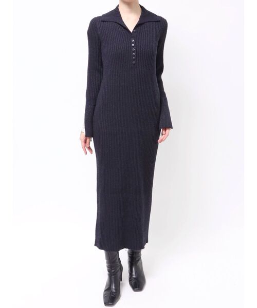 LAGUNAMOON(ラグナムーン)の「ラメブレンドレースカフスニットワンピース(ワンピース・レディース・ネイビー/ベージュ/ピンク・MEDIUM/SMALL)」の14枚目の写真