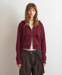 AOPT（アオプト）の「RAW CUT HOODIE ZIP-UP - WINE（パーカー）」