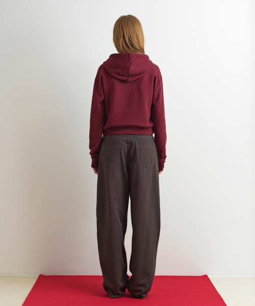 AOPT（アオプト）の「RAW CUT HOODIE ZIP-UP - WINE（パーカー・レディース・その他・SMALL/MEDIUM）」の6枚目の写真
