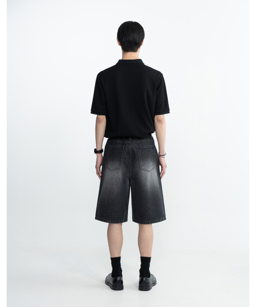 WORK ON BODY OFF(ワークオンボディオフ)の「クラシックセミオーバーフィットコットンピケTシャツ-ブラック(ポロシャツ・メンズ・ブラック・SMALL/MEDIUM/LARGE/X-LARGE/2XL)」の8枚目の写真