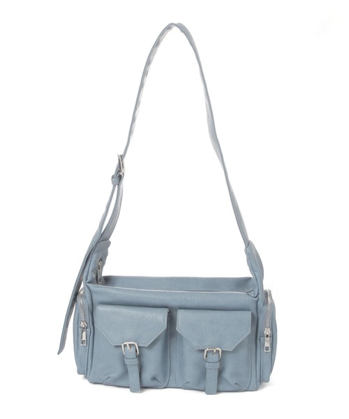 LAKOLE（ラコレ）の「ダブルベルトポケットワンショルダーバッグ / 631256（ショルダーバッグ・レディース・ライトブルー/ブラック/オフホワイト/ライトパープル・FREE）」の6枚目の写真