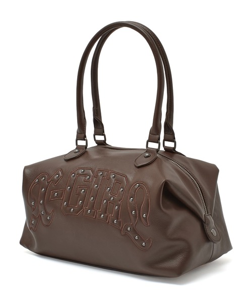 X-girl（エックスガール）の「STUDDED LOGO 2WAY BAG（ショルダーバッグ・レディース・ブラウン/ブラック・ONE SIZE）」の7枚目の写真