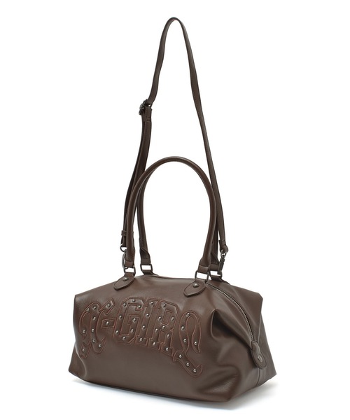 X-girl（エックスガール）の「STUDDED LOGO 2WAY BAG（ショルダーバッグ・レディース・ブラウン/ブラック・ONE SIZE）」の8枚目の写真