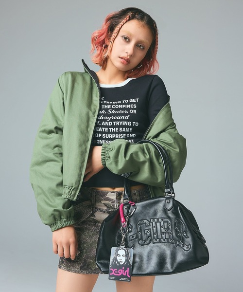 X-girl(エックスガール)の「STUDDED LOGO 2WAY BAG(ショルダーバッグ・レディース・ブラウン/ブラック・ONE SIZE)」の22枚目の写真