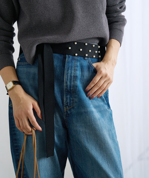 IENA(イエナ)の「パールベルト(ベルト・レディース・ブラック・FREE)」の2枚目の写真