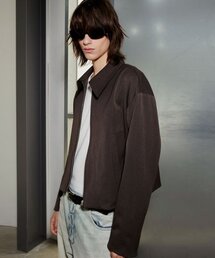 MUILL（ミュール）の「Zip-up short jacket - brown（その他アウター）」