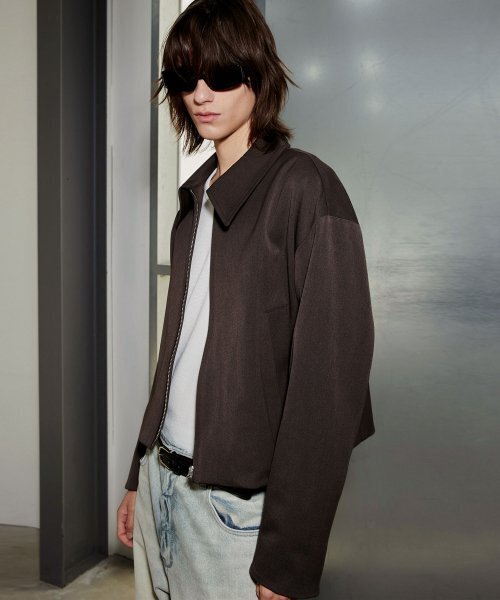 MUILL(ミュール)の「ジップアップショートジャケット - ブラウン(その他アウター・メンズ・その他・LARGE)」の1枚目の写真