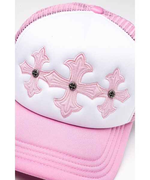 SUPPLIER（サプライヤー）の「メッシュキャップ｜Cross Leather Patch Mesh Cap｜SUPPLIER（キャップ・メンズ・ピンク・FREE）」の3枚目の写真