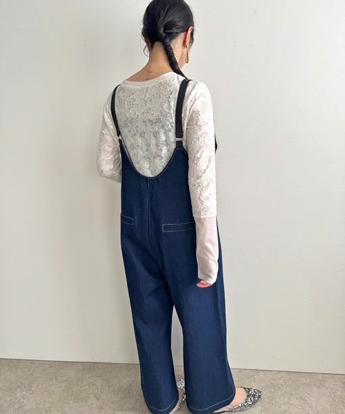 LHELBIE(レルビエ)の「ベルテッドサロペット(サロペット/オーバーオール・レディース・インディゴブルー/ブラック/オフホワイト・M)」の12枚目の写真