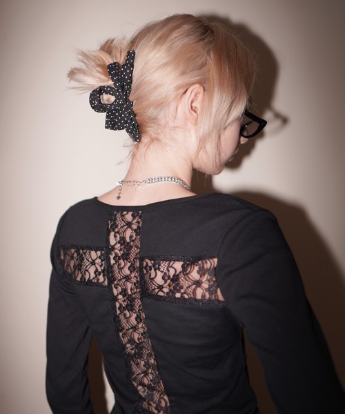 IMARI(イマリ)の「【 IMARI / イマリ 】 ドット リボン バンスクリップ(バレッタ/ヘアクリップ・レディース・ホワイト/ブラック・FREE)」の7枚目の写真