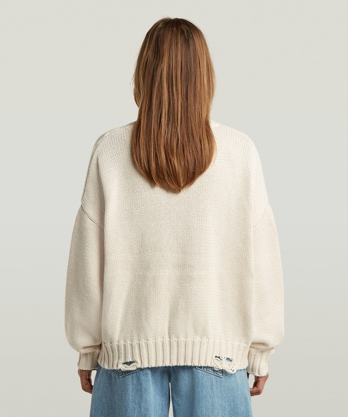 G-STAR(ジースター)の「Distressed Cardigan Knit/ヴィンテージライクダメージ加工コットンニットカーディガン(ニット/セーター・レディース・ベージュ系その他・X-SMALL/SMALL/MEDIUM)」の5枚目の写真