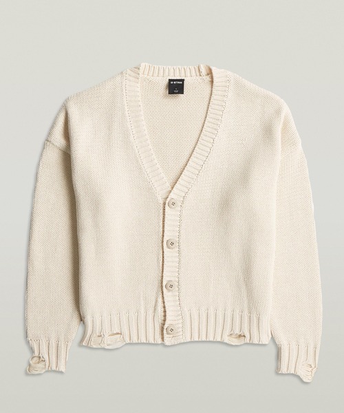 G-STAR(ジースター)の「Distressed Cardigan Knit/ヴィンテージライクダメージ加工コットンニットカーディガン(ニット/セーター・レディース・ベージュ系その他・X-SMALL/SMALL/MEDIUM)」の3枚目の写真