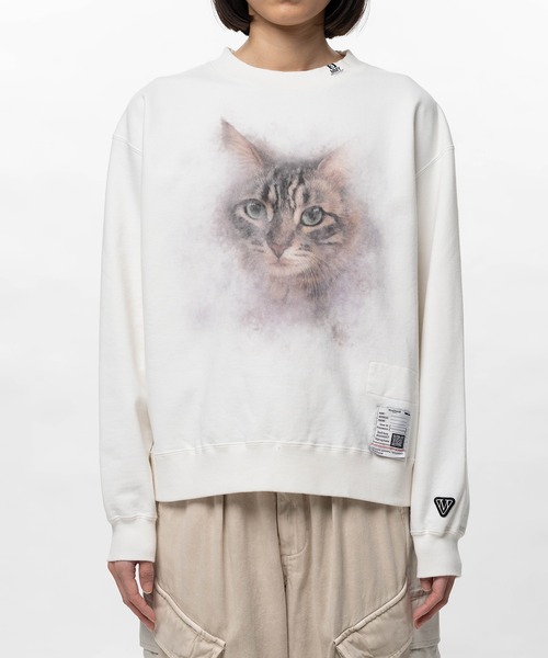 Maison MIHARA YASUHIRO（メゾンミハラヤスヒロ）の「Cat Printed Sweatshirt（スウェット・レディース・ブラック/ホワイト/グレー・38/36）」の22枚目の写真