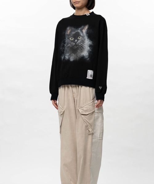 Maison MIHARA YASUHIRO（メゾンミハラヤスヒロ）の「Cat Printed Sweatshirt（スウェット・レディース・ブラック/ホワイト/グレー・38/36）」の18枚目の写真