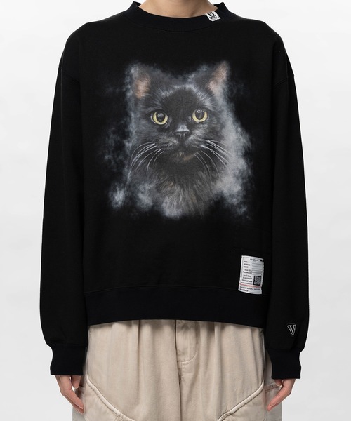 Maison MIHARA YASUHIRO（メゾンミハラヤスヒロ）の「Cat Printed Sweatshirt（スウェット・レディース・ブラック/ホワイト/グレー・38/36）」の7枚目の写真