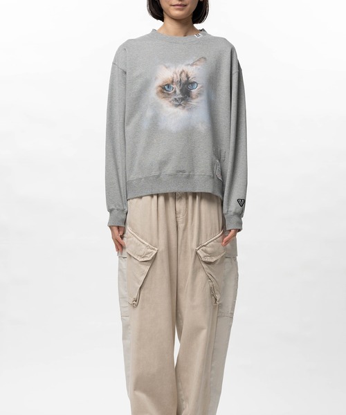 Maison MIHARA YASUHIRO（メゾンミハラヤスヒロ）の「Cat Printed Sweatshirt（スウェット・レディース・ブラック/ホワイト/グレー・38/36）」の9枚目の写真