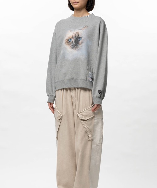 Maison MIHARA YASUHIRO（メゾンミハラヤスヒロ）の「Cat Printed Sweatshirt（スウェット・レディース・ブラック/ホワイト/グレー・38/36）」の4枚目の写真