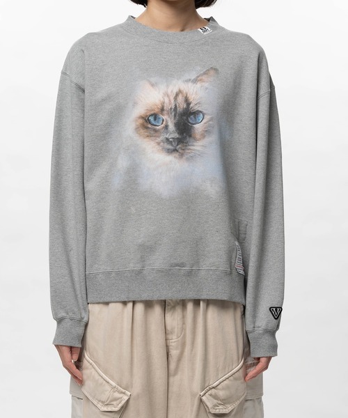 Maison MIHARA YASUHIRO（メゾンミハラヤスヒロ）の「Cat Printed Sweatshirt（スウェット・レディース・ブラック/ホワイト/グレー・38/36）」の5枚目の写真