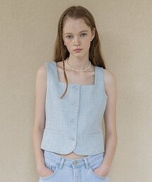 ツイードベスト（スカイ）