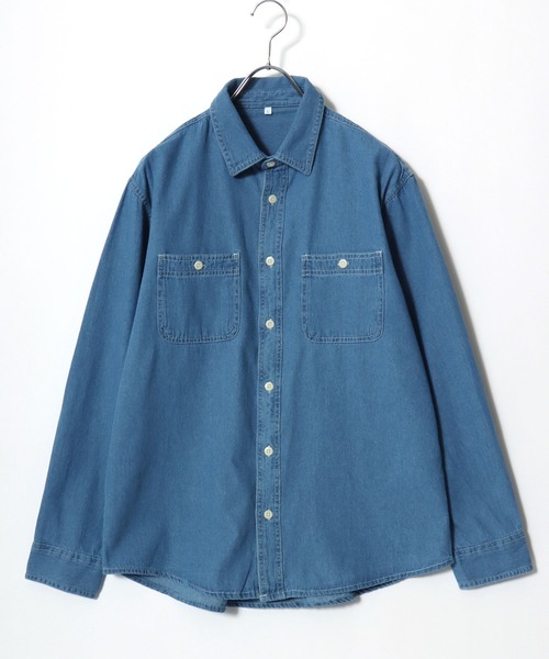MARUKAWA（マルカワ）の「2026SS DENIM WORK SHIRTS/デニム ワークシャツ レディース メンズ（シャツ/ブラウス・メンズ・サックスブルー/ネイビー・LL/L/M）」の3枚目の写真
