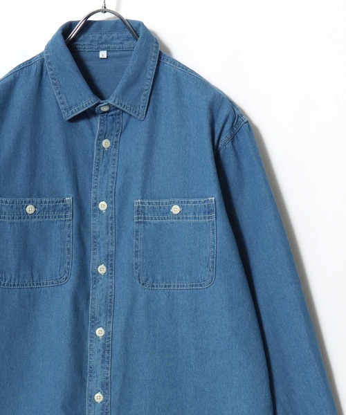 MARUKAWA（マルカワ）の「2026SS DENIM WORK SHIRTS/デニム ワークシャツ レディース メンズ（シャツ/ブラウス・メンズ・サックスブルー/ネイビー・LL/L/M）」の8枚目の写真