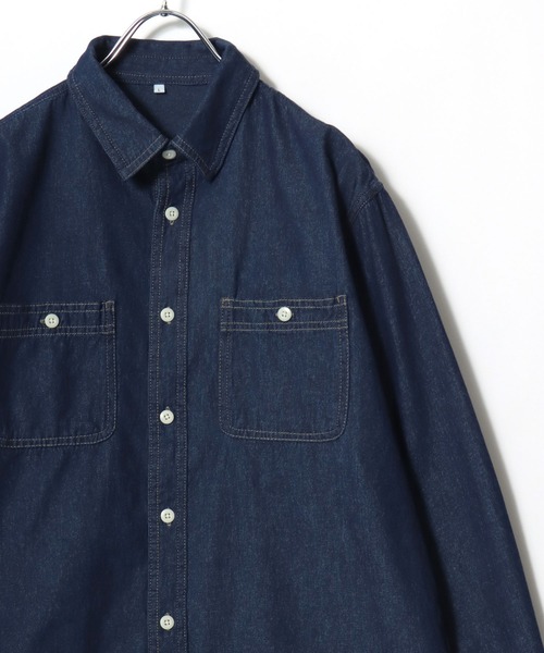 MARUKAWA（マルカワ）の「2026SS DENIM WORK SHIRTS/デニム ワークシャツ レディース メンズ（シャツ/ブラウス・メンズ・サックスブルー/ネイビー・LL/L/M）」の7枚目の写真