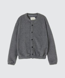 LEARVE（ルアブ）の「ヘイジ ラウンドネック フリースカーディガン グレー（カーディガン/ボレロ）」