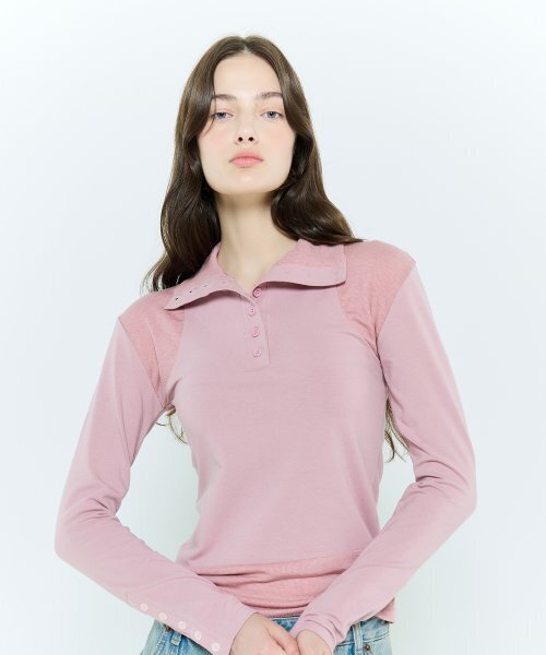 LARTIGENT(ラーティゼン)の「L6 BUTTON T-SHIRT(PINK)(その他トップス・レディース・その他・FREE)」の2枚目の写真