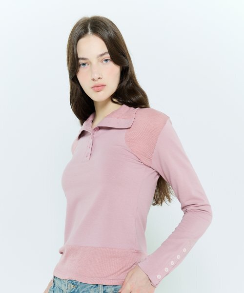 LARTIGENT(ラーティゼン)の「L6 BUTTON T-SHIRT(PINK)(その他トップス・レディース・その他・FREE)」の3枚目の写真