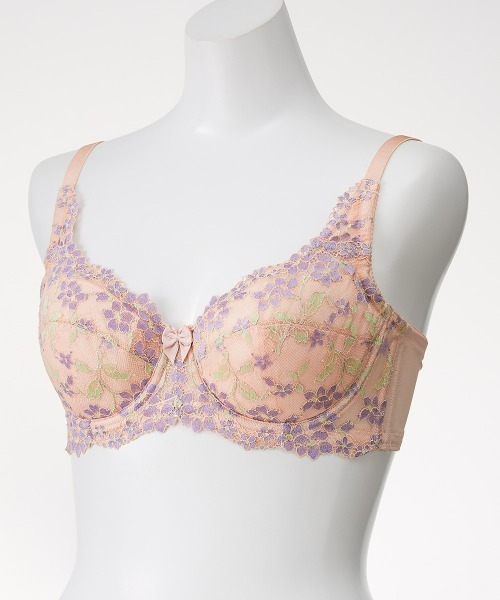 Nissen glamor（ニッセングラマー）の「【大きい胸】脇高編レースフルカップブラジャー（わすれな草柄）（トリンプ）（n,FULLRE）（G75～J80）（ブラジャー・レディース・ピンクベージュ/ブラウン系/シルバーグレー/ブラウン/グリーン/ネイビー・G75/G80/H75/H80/I75/I80/J75/J80）」の21枚目の写真