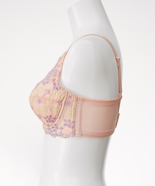 Nissen glamor（ニッセングラマー）の「【大きい胸】脇高編レースフルカップブラジャー（わすれな草柄）（トリンプ）（n,FULLRE）（G75～J80）（ブラジャー・レディース・ピンクベージュ/ブラウン系/シルバーグレー/ブラウン/グリーン/ネイビー・G75/G80/H75/H80/I75/I80/J75/J80）」の22枚目の写真
