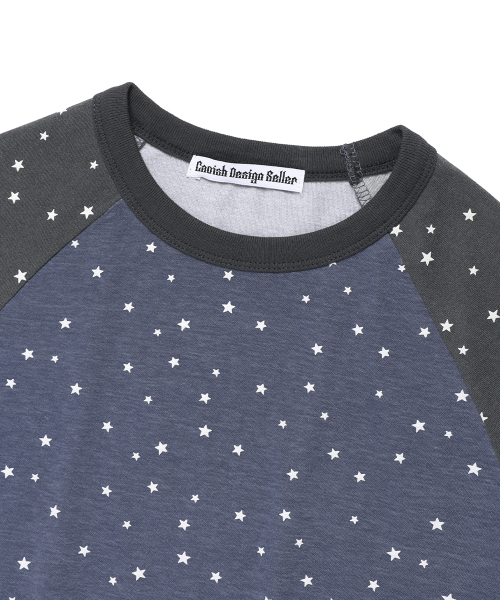 Cavish(カビシ)の「CAVISH x LELBO BROWN W STAR RAGLAN SS TEE NAVY(CV2FMFT545C)(Tシャツ/カットソー・レディース・ネイビー・FREE)」の4枚目の写真