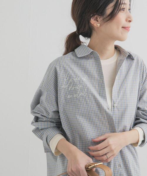 URBAN RESEARCH DOORS（アーバンリサーチドアーズ）の「刺繍チェックシャツ（シャツ/ブラウス・レディース・ブルー系その他/ブラック系その他・FREE）」の15枚目の写真